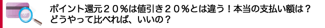 ポイント還元２０％は値引き２０％とは違う！本当の支払い額は？